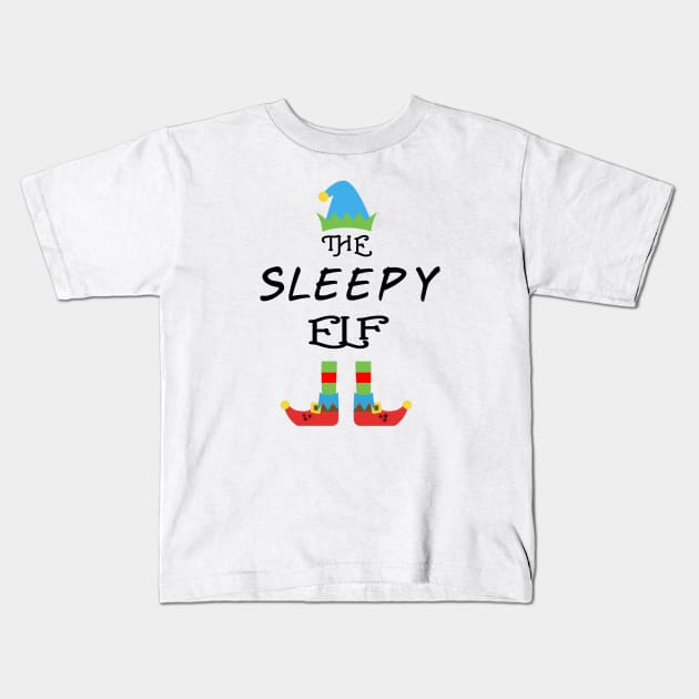 The Sleepy Elf Matching Family Group Christmas Party Kids T-Shirt by CareTees